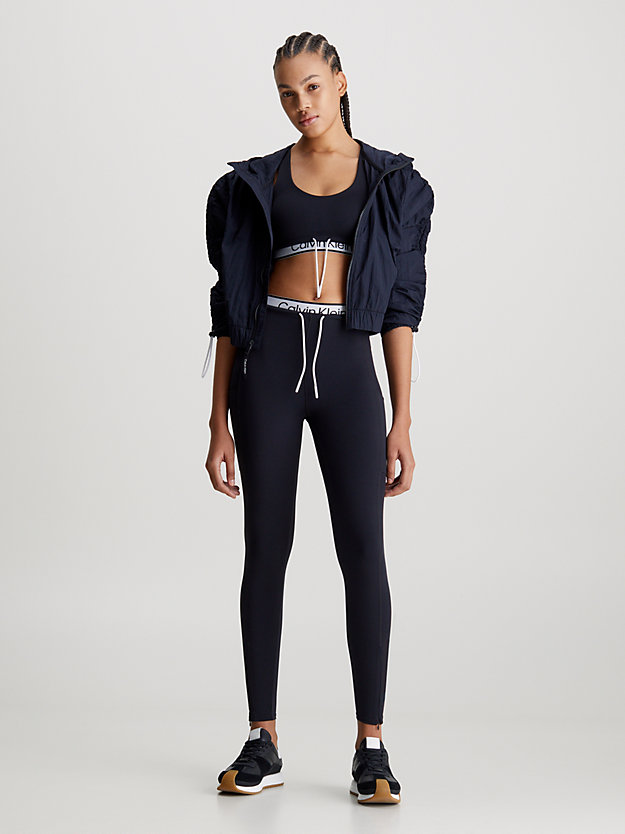 black beauty double waistband 7/8 gym leggings for women 