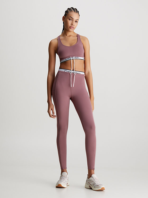 capri rose double waistband 7/8 gym leggings for women 