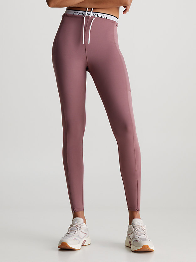 capri rose double waistband 7/8 gym leggings for women 