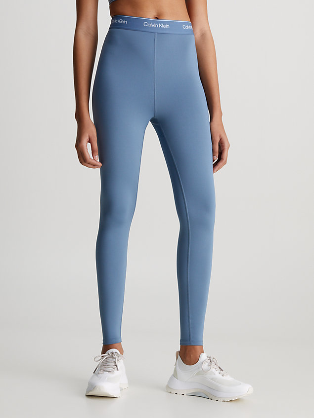 blue 7/8 gym leggings for women 