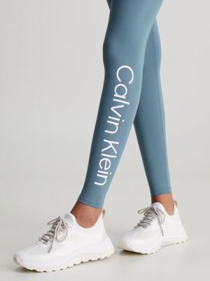 Calvin Klein Women's Bright Blue Jumbo Logo Full Length Leggings