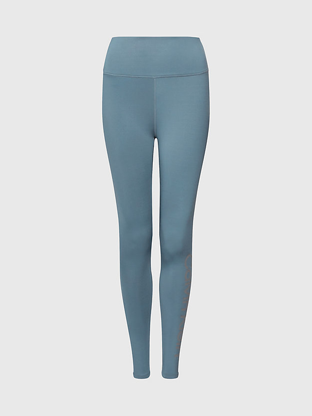ceramic blue sport-leggings mit logo für damen - 