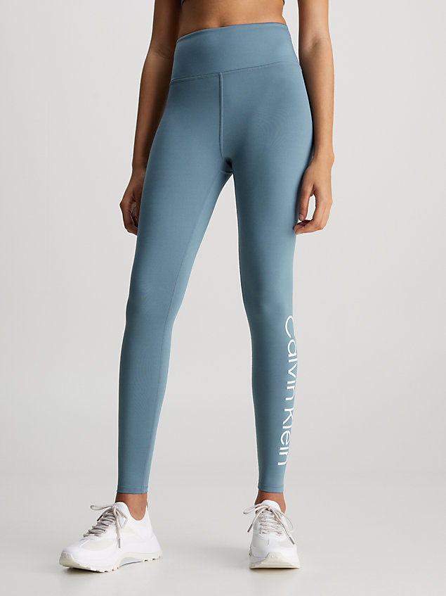 blue sport-leggings mit logo für damen - 