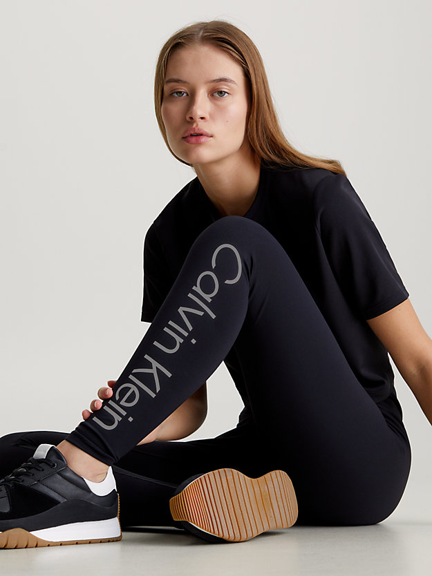 black beauty sport-leggings mit logo für damen - 