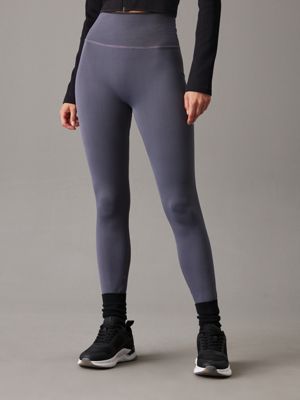 blue ribbed 7/8 gym leggings for women ck sport