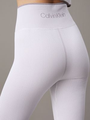 brilliant white ribbed 7/8 gym leggings for women ck sport