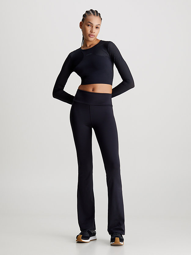black beauty ausgestellte sport-leggings für damen - 