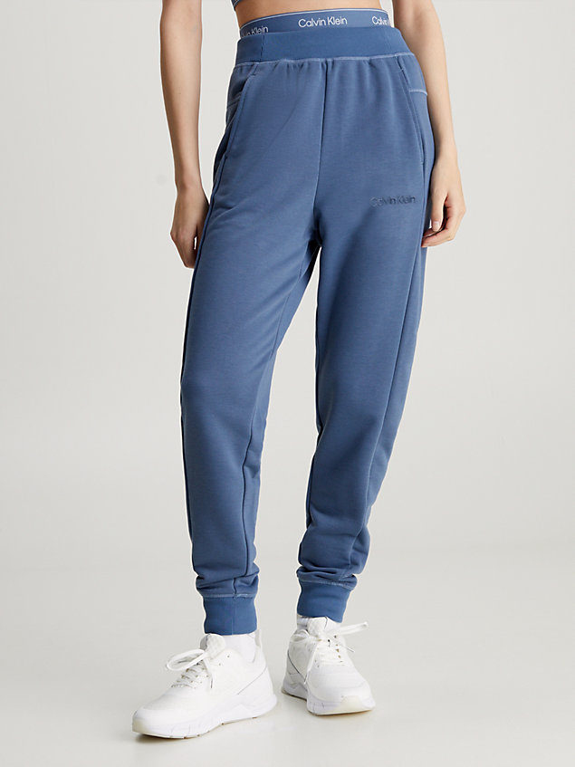 blue french terry joggers for women 