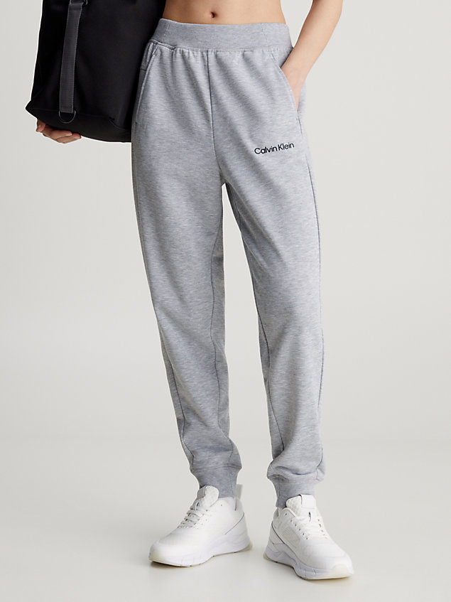 grey spodnie dresowe z materiału frotte dla kobiety - 