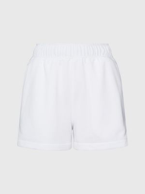 brilliant white french terry gym shorts for women ck sport