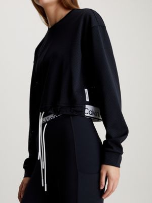 black beauty mesh cropped sweatshirt for women ck sport