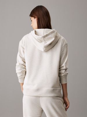 silver birch heather french terry hoodie for women ck sport