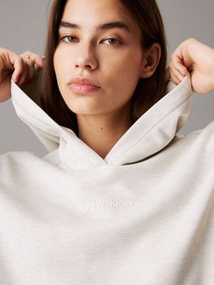 silver birch heather french terry hoodie for women ck sport