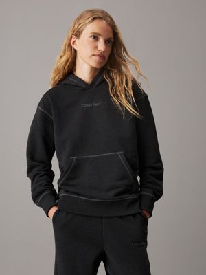 black french terry hoodie for women ck sport