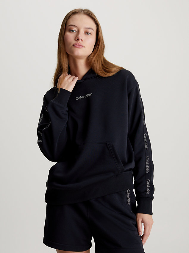 black french terry hoodie for women 
