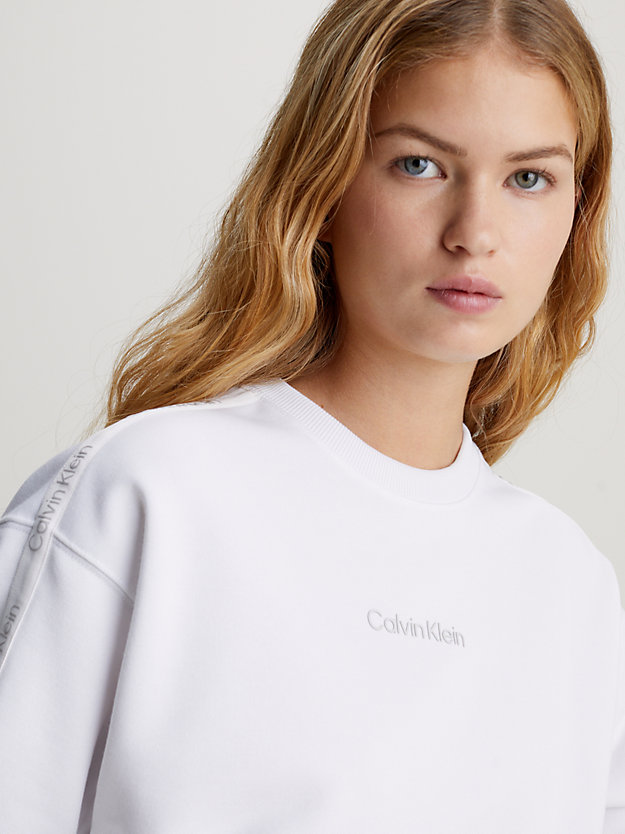 brilliant white bluza z materiału frotte o skróconym fasonie dla kobiety - 