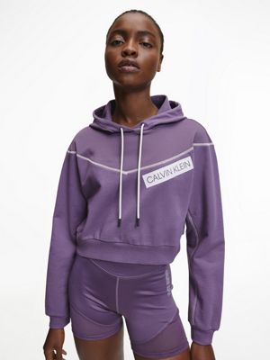 calvin klein retro logo cropped sweatshirt