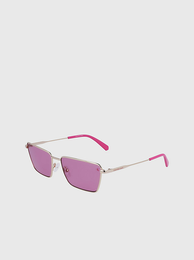 purple rechteckige sonnenbrille ckj22217s für unisex - calvin klein jeans