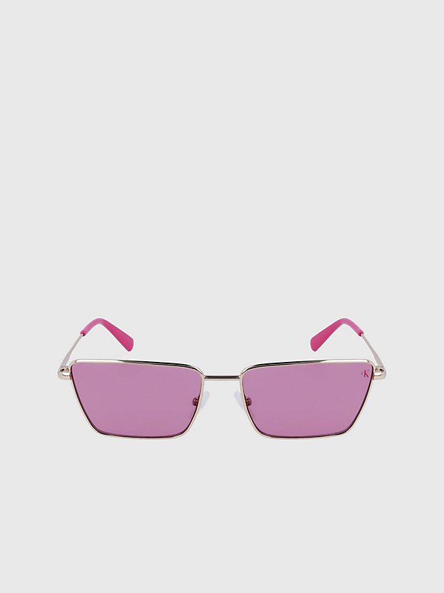 occhiali da sole rettangolari ckj22217s purple da unisex calvin klein jeans
