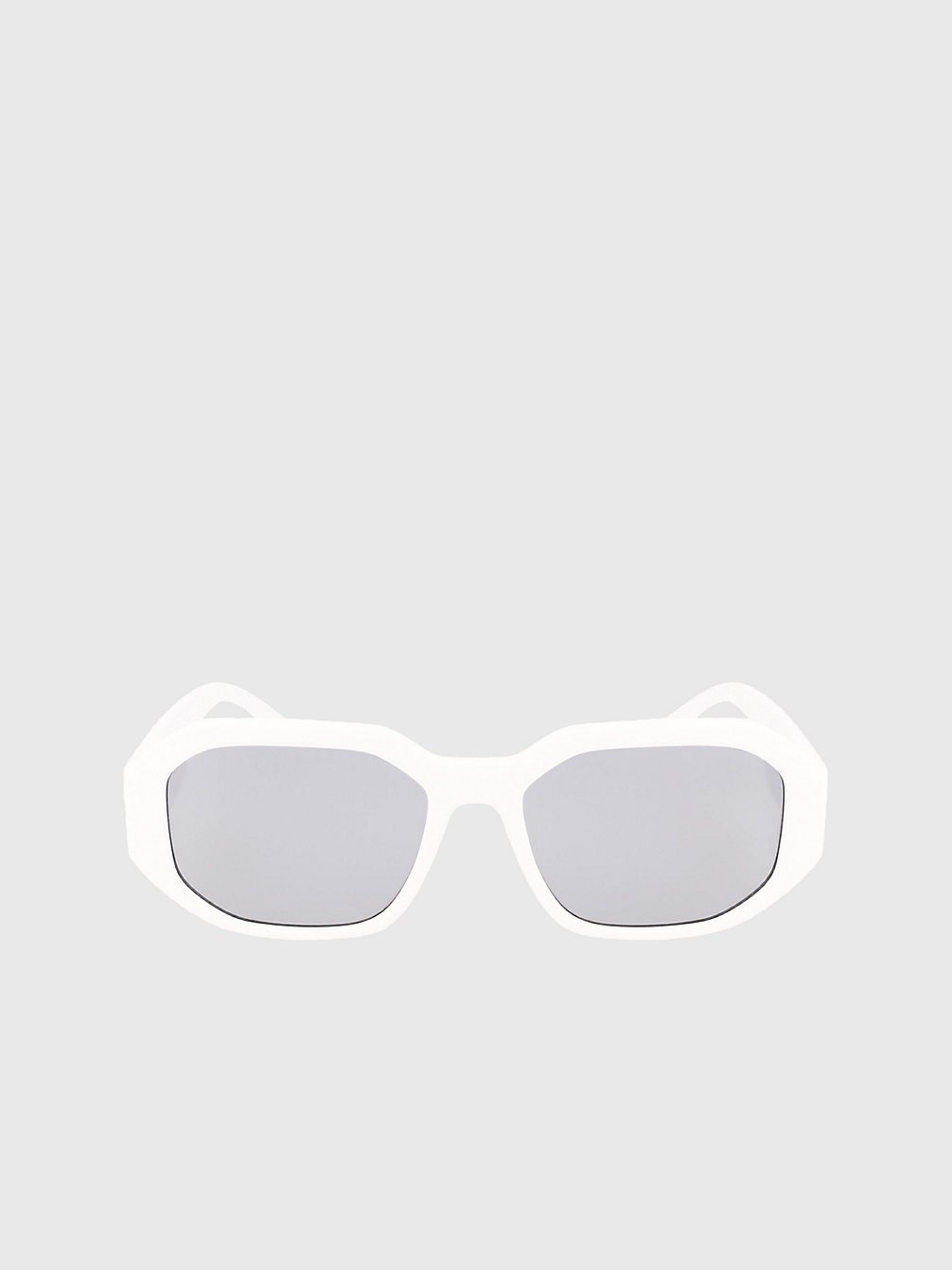 WHITE Modified Rectangle Sunglasses Ckj22633s undefined unisex Calvin Klein
