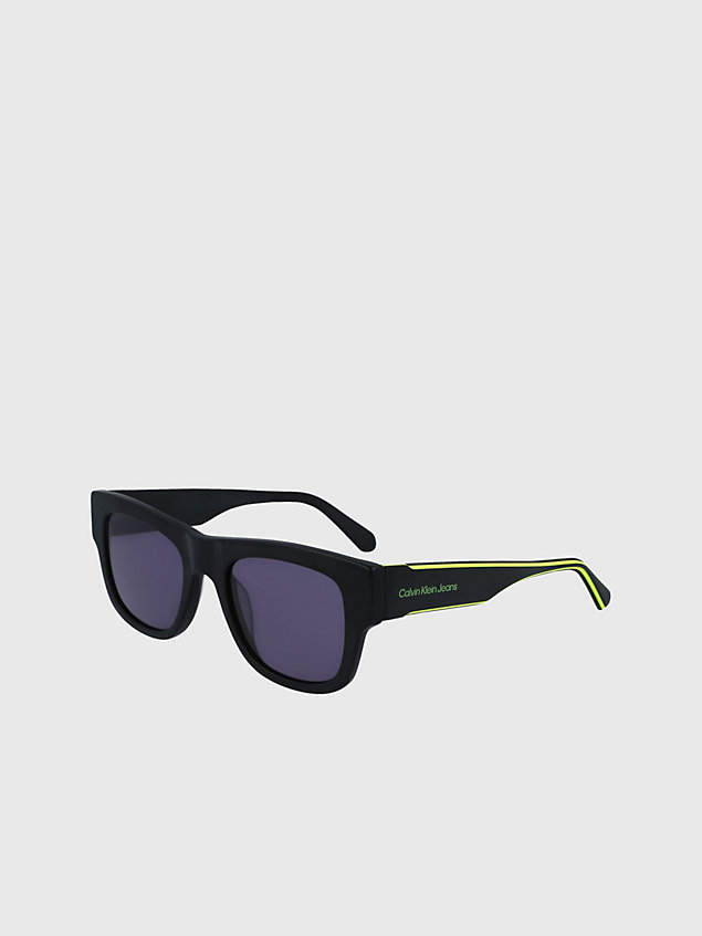 black rechthoekige zonnebril ckj22637s voor unisex - calvin klein jeans