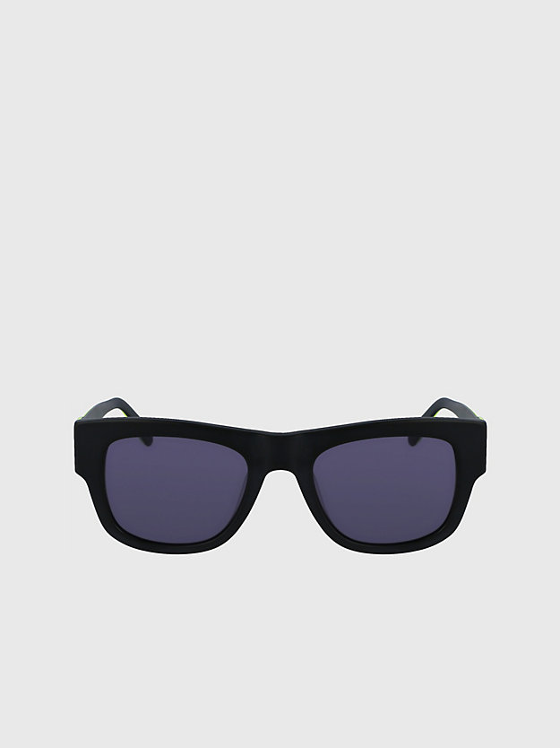 matte black rectangle sunglasses ckj22637s for unisex calvin klein jeans