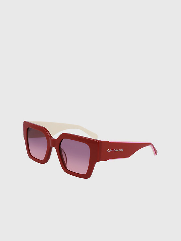 pink vierkante zonnebril ckj22638s voor dames - calvin klein jeans