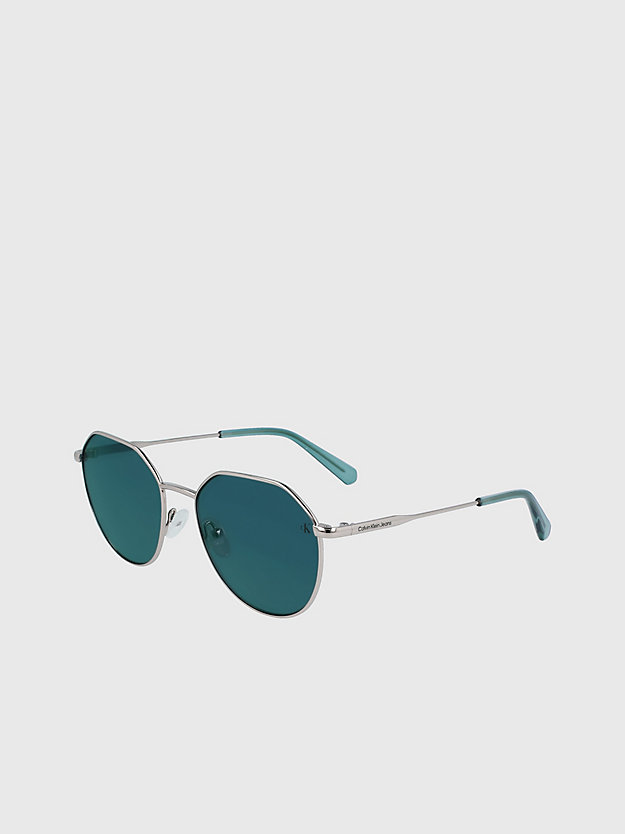 lunettes de soleil rondes ckj23201s silver pour unisex calvin klein jeans