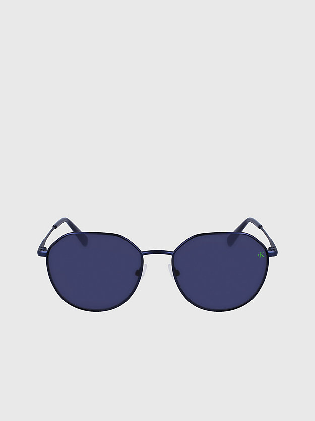 blue okrągłe okulary przeciwsłoneczne ckj23201s dla unisex - calvin klein jeans