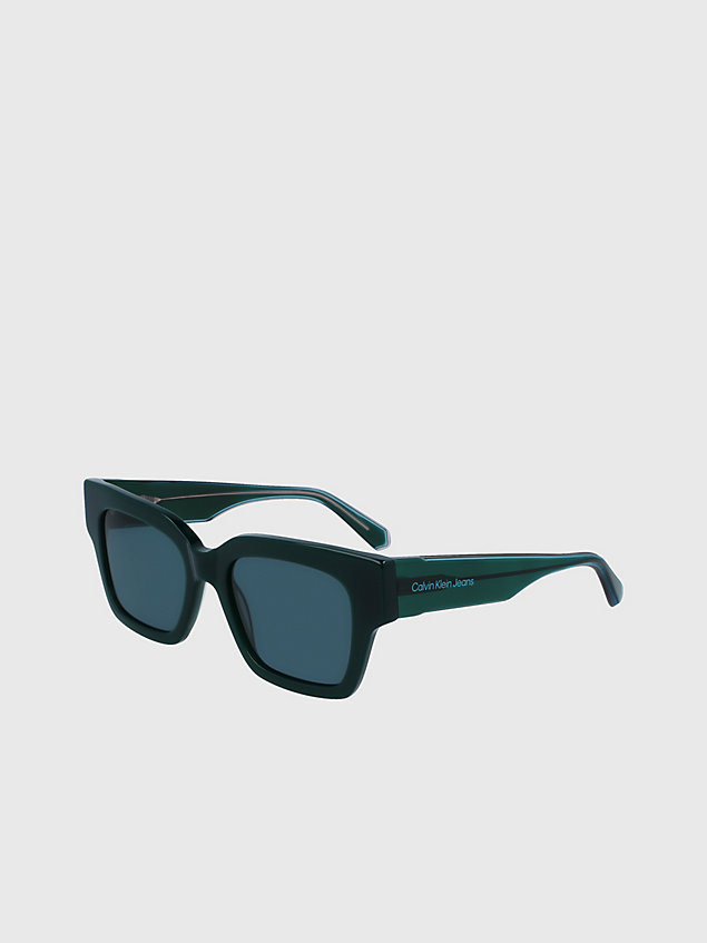 lunettes de soleil rectangulaires ckj23601s green pour unisex calvin klein jeans
