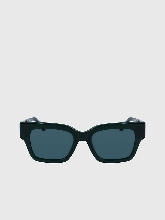 green prostokątne okulary przeciwsłoneczne ckj23601s dla unisex - calvin klein jeans