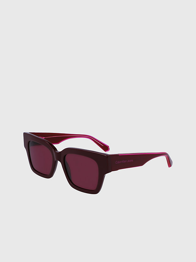 burgundy rechteckige sonnenbrille ckj23601s für unisex - calvin klein jeans