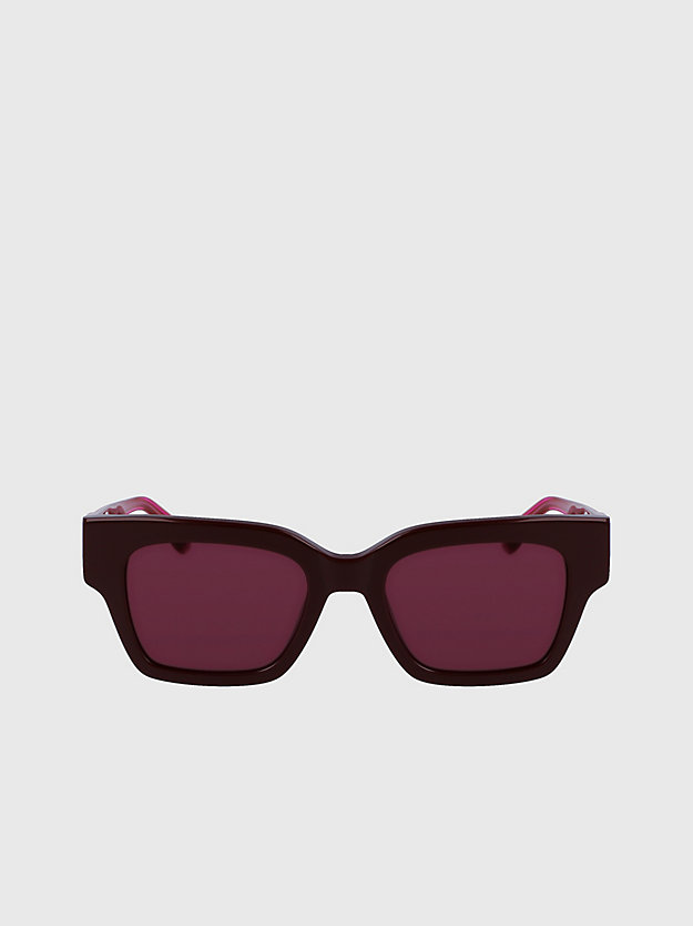 burgundy rechteckige sonnenbrille ckj23601s für unisex - calvin klein jeans