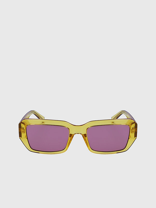 yellow rectangle sunglasses ckj23602s for unisex calvin klein jeans