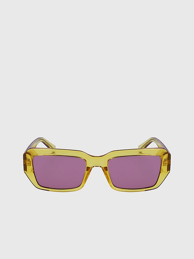 yellow prostokątne okulary przeciwsłoneczne ckj23602s dla unisex - calvin klein jeans
