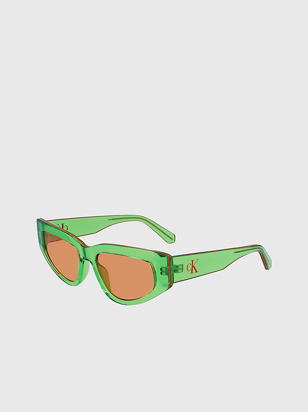 occhiali da sole da gatta ckj23603s green da donne calvin klein jeans