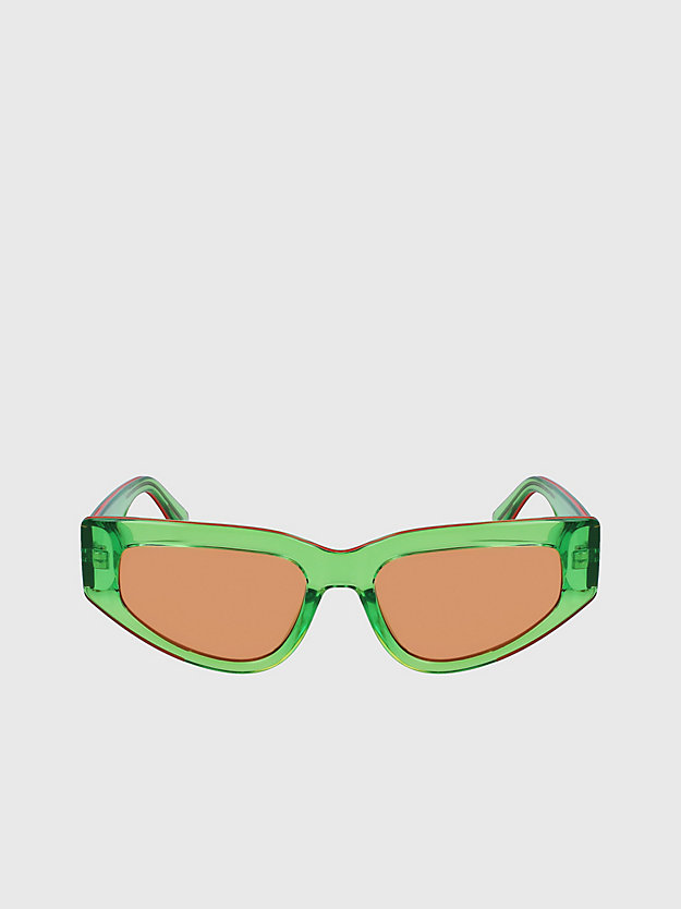 green cat eye sunglasses ckj23603s for women calvin klein jeans