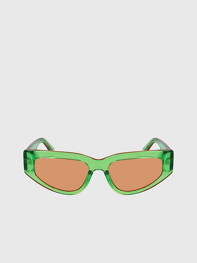 occhiali da sole da gatta ckj23603s green da donne calvin klein jeans