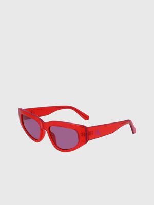 red cat eye sunglasses ckj23603s for women calvin klein jeans