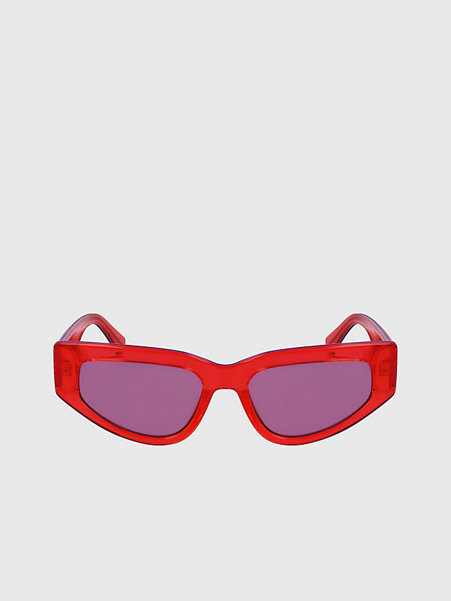 red cat eye sunglasses ckj23603s for women calvin klein jeans