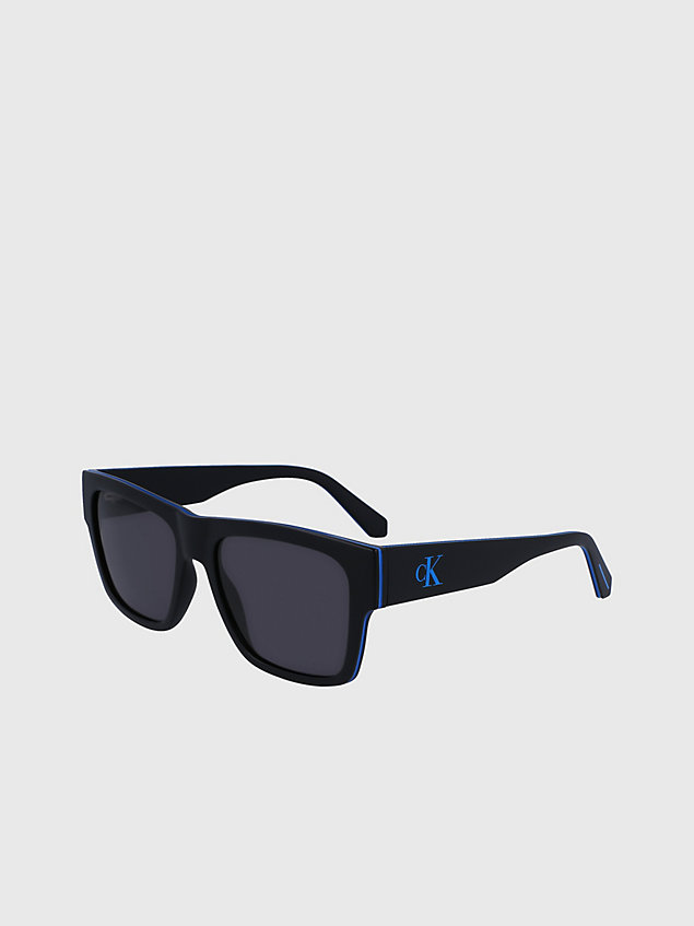 lunettes de soleil rectangulaires ckj23605s black pour hommes calvin klein jeans