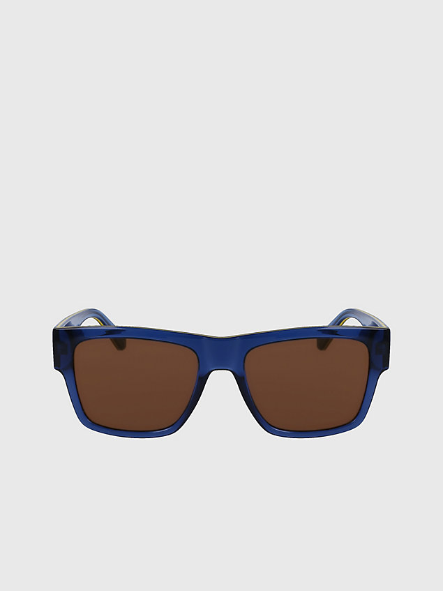 lunettes de soleil rectangulaires ckj23605s blue pour hommes calvin klein jeans