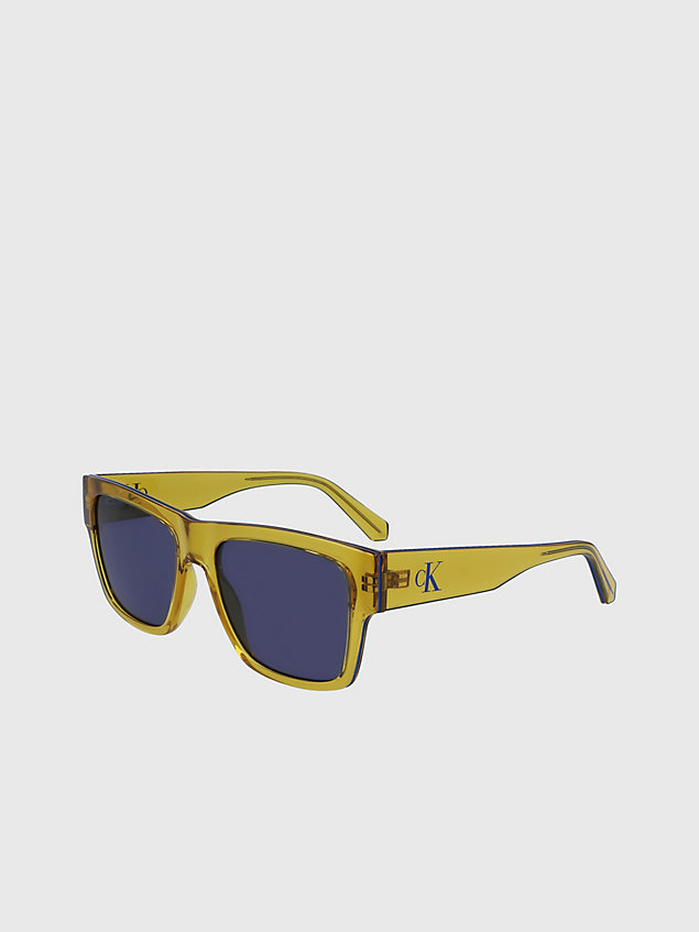 yellow rechthoekige zonnebril ckj23605s voor heren - calvin klein jeans