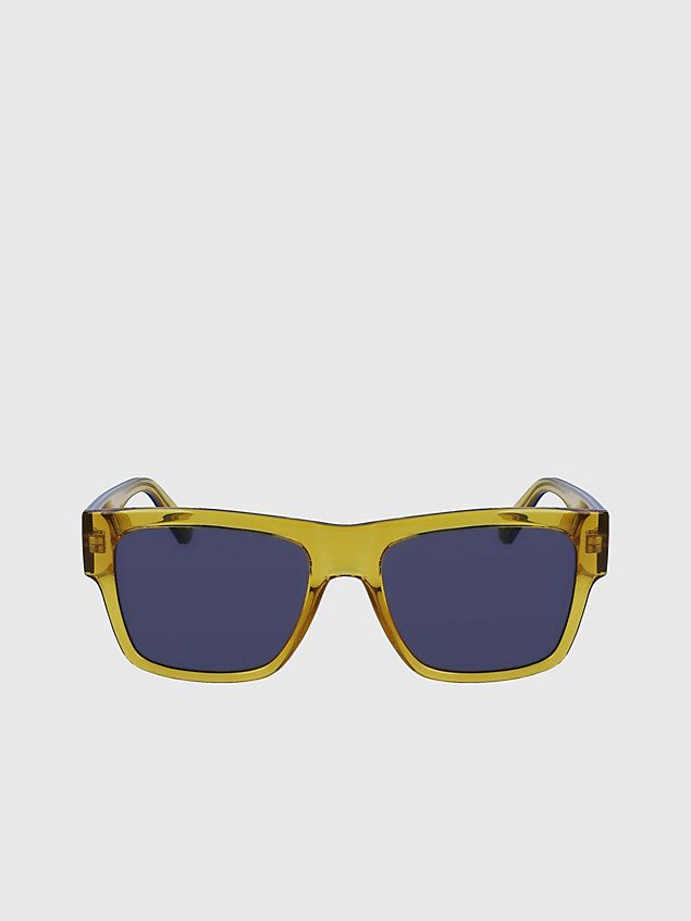 occhiali da sole rettangolari ckj23605s yellow da uomo calvin klein jeans