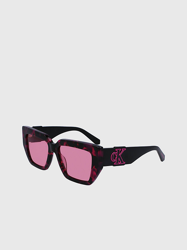occhiali da sole a farfalla ckj23608s pink havana da donna calvin klein jeans