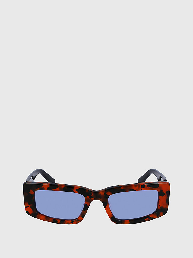 Orange Havana > Rechteckige Sonnenbrille Ckj23609s > undefined unisex - Calvin Klein
