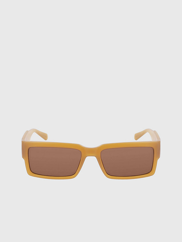 occhiali da sole rettangolari ckj23623s brown da uomini calvin klein jeans