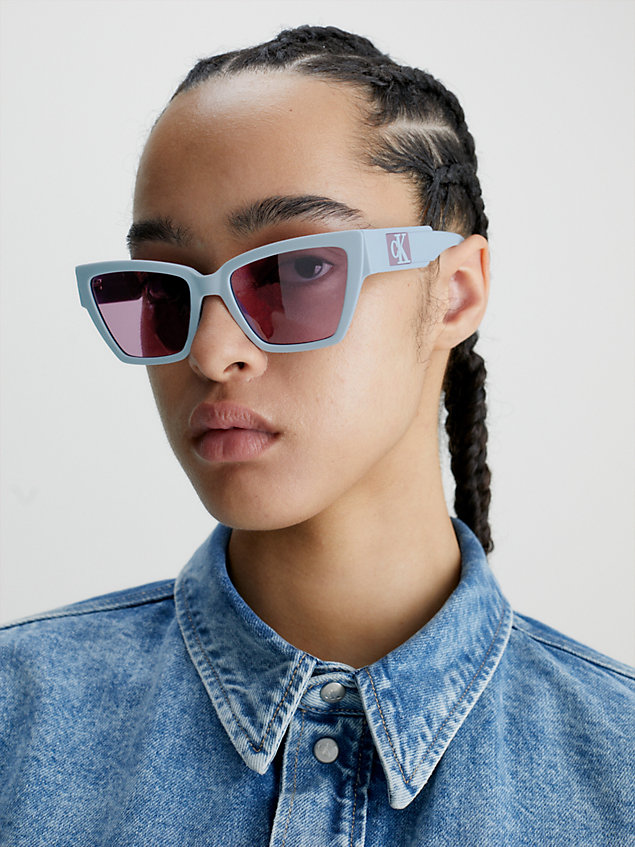 blue cat eye sunglasses ckj23624s for women calvin klein jeans