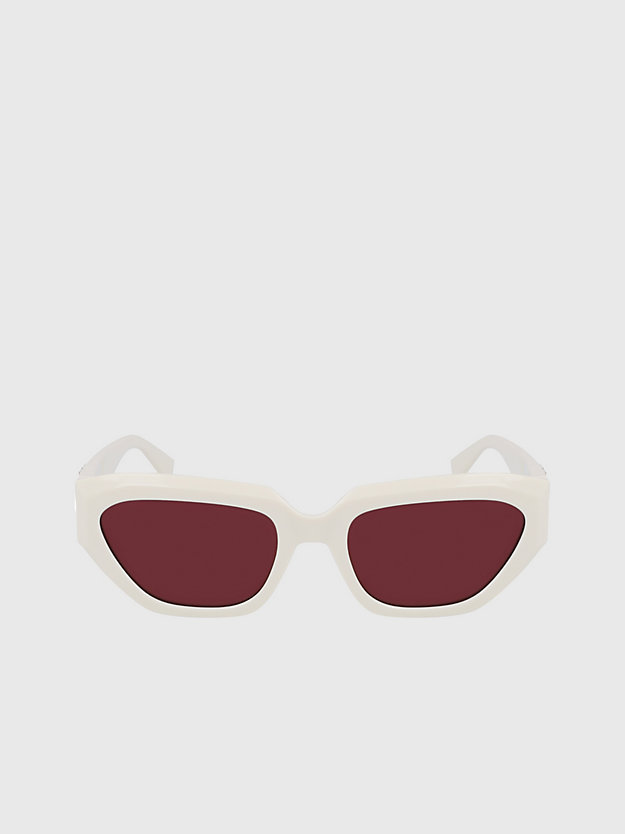 ivory rechthoekige zonnebril ckj23652s voor unisex - calvin klein jeans