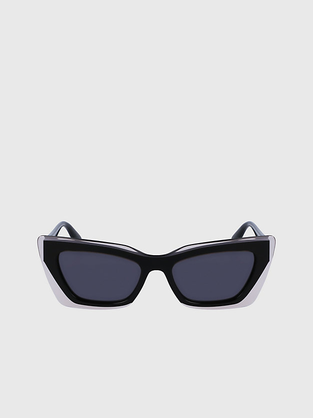 lunettes de soleil œil de chat ckj23656s black crystal pour femmes calvin klein jeans